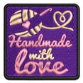 thumbnail image 1 of Handmade With Love Crochet Yarn Applique Multi-Color Embroidered Iron-On Patch - 2.5 Inch Small, 1 of 5