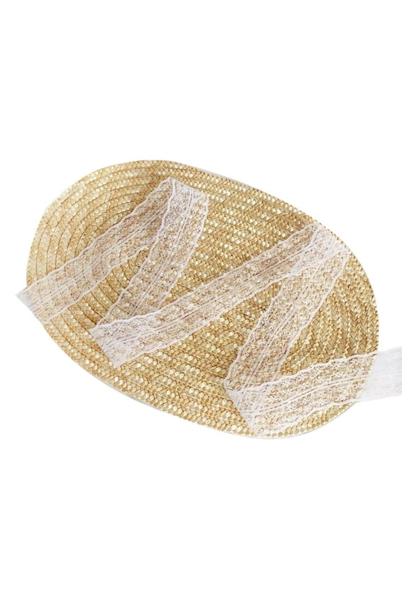 Handmade Women 1800s Victorian Wedding Tea Party Bonnet Hat Vintage Flower Beach for Sun Cap Straw Weaving Hats