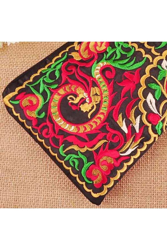 Handmade Women Boho Ethnic Embroidered Wristlet Clutch Bag Purse Wallet