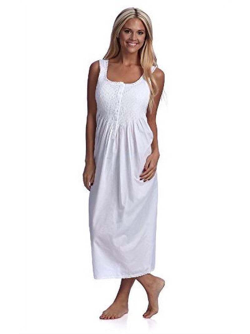 Handmade Women's Smock Tatting Lace Full-length Night Dress White (8/M) -  Walmart.com