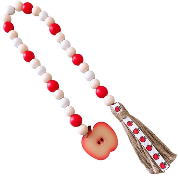 Handmade Wood Bead Garland With Jute Tassel Decoration Wood Bead Tassel Garland, Wall Hanging Wood Bead Tassel for Decor