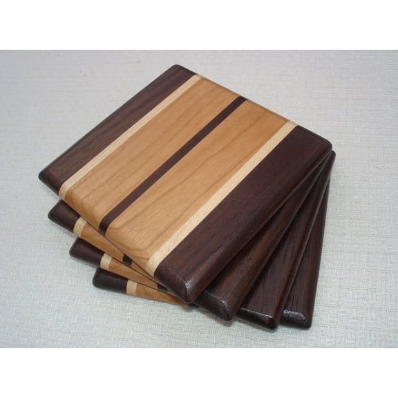 Handmade Wood Coasters - Walnut, Maple & Cherry