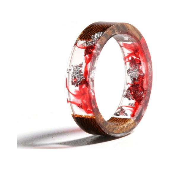Handmade Wood Resin Ring Anniversary Gift For Women,M,9