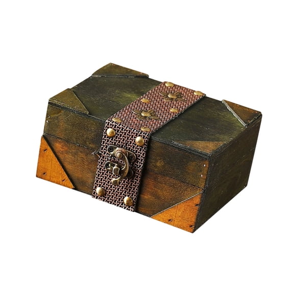 Handmade Wooden Box With Belt Strap Decorative Organiser For Film Props Or Gifts