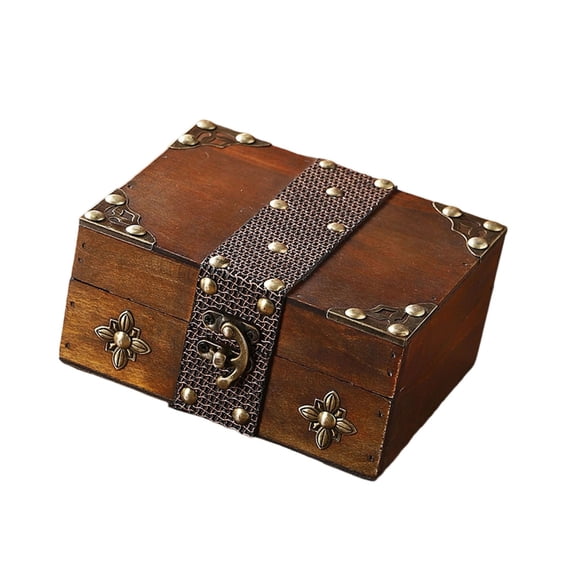 Handmade Wooden Box With Belt Strap Decorative Organiser For Film Props Or Gifts