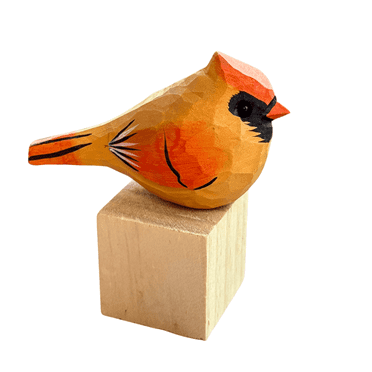 Handmade Wooden Cardinal Couple – Rustic Bird Figurines for Home Décor and Gifts