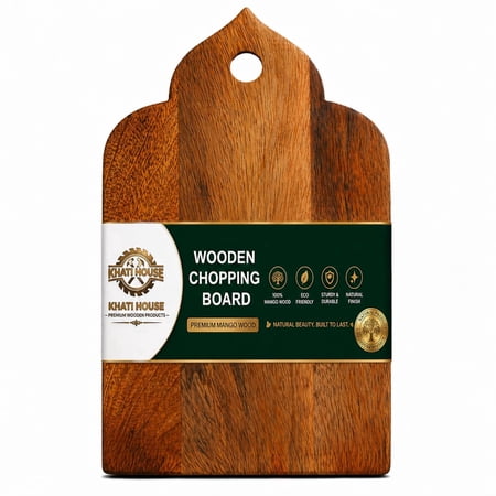 Handmade Wooden Chopping Board | Reversible Rustic Cutting & Serving Board 31.75 x 19.05 cm