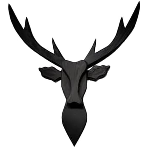 Handmade Wooden Deer Head Wall Mount - 29.5" Handcrafted Faux Taxidermy Deer Bust, Rustic Farmhouse Wall Decor Sculpture for Living Room, Entryway, Man Cave$$Home Decor, Kitchen, & Other