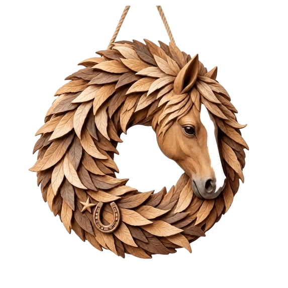 Handmade Wooden Farmhouse - Style Horse Head Wreath,Western Home ...