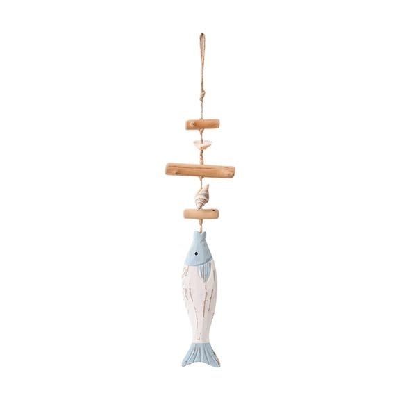Handmade Wooden Fish Wall Hanging Decor, Rustic Nautical Ornament & Decorative Sculpture, Perfect Art Decor for Home, Bedroom, Bathroom, Beach House and Coastal Theme Space