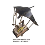 Handcrafted Wooden Manta Ray Automaton - Motorized Swimming Figurine with Natural Wood Design, Perfect for Home Decor & Unique Gifts