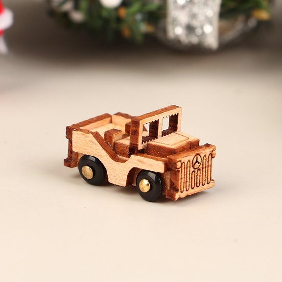 Handmade Wooden Music Box DIY Car And Train Assembly Accessories Doll House Decoration