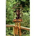 thumbnail image 1 of Handmade Wooden Owl House Bamboo Wind Chime Wood Statue Figurine Hoot Sculpture Decorative Rustic Patio Garden Outdoor Decor Handcrafted Decoration, 1 of 4