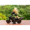 thumbnail image 1 of Handmade Wooden Primitive Tribal Funny Riding Motorsport Biker Statue Motorcycle Sculpture Tiki Bar Unique Gift Wood Home Decor Figurine Hand Carved, 1 of 4