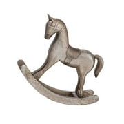 Handmade Wooden Rocking Horse Sculpture Classical Vintaged Home Accent Decorative Statue For Living Room Decoration