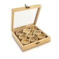 thumbnail image 1 of Handmade Wooden Seasoning Herb Spice Masala Box Container Holder Rack Stand Caddy With Spoon & Clear Lid Decorative Storage Chest Organizer For Kitchen Pantry Cabinet Drawer Storage 8 x 8 Inches, 1 of 7