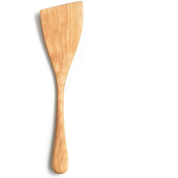 Handmade Wooden Spatula - 12? Cooking Paddle, Hand Carved Turner, Made in the USA with Pennsylvania Black Cherry Wood - Angled Wooden Spatula