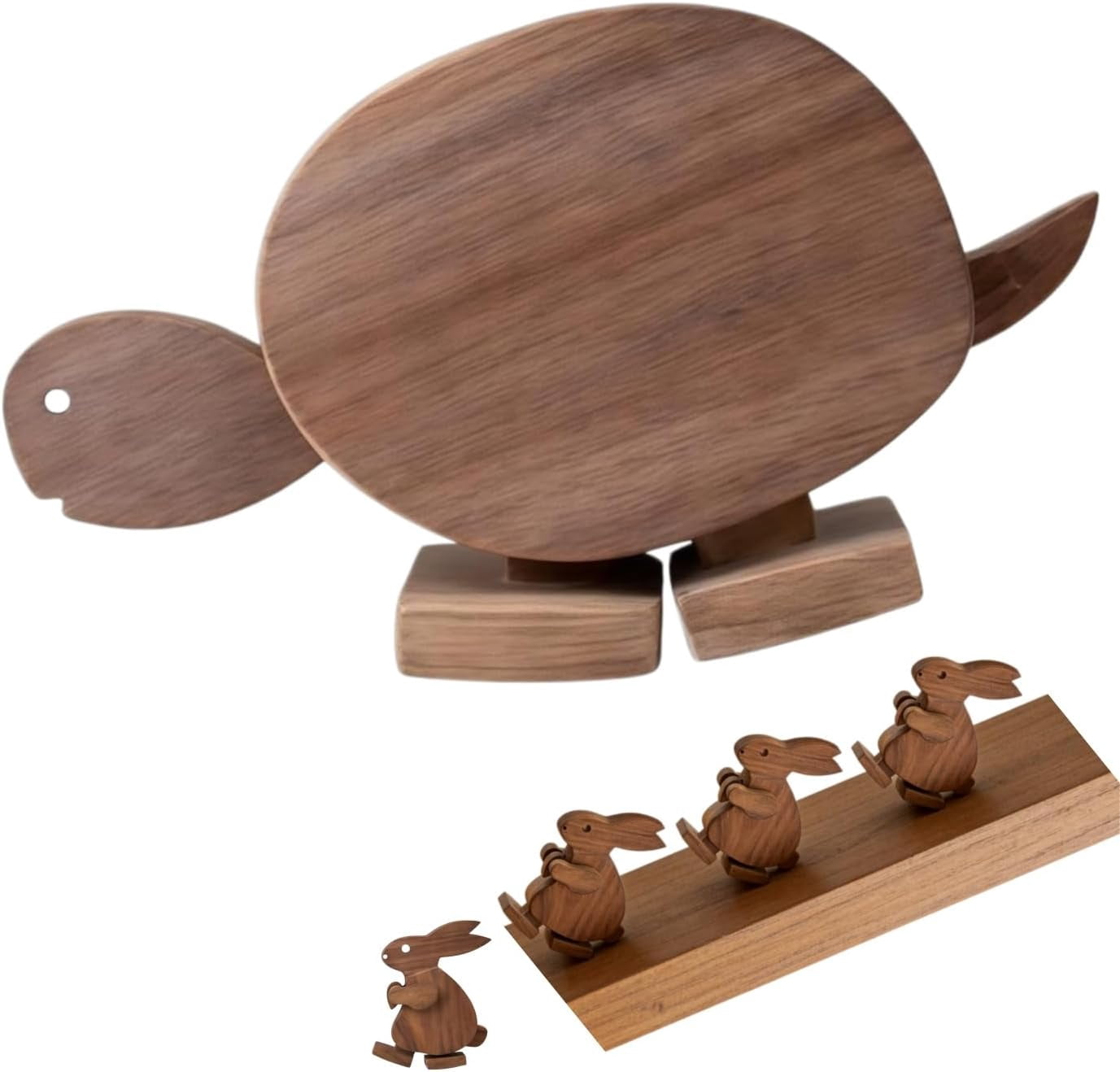 Handmade Wooden Walking Balance Animal Sculpture, Rabbit Elephant ...