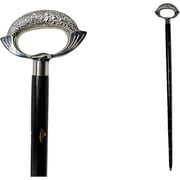 Handmade Wooden Walking Stick with Ornate Chrome Handle, Cane for Men, Cane for Women, Stylish, Luxury Walking Cane Ideal Cool Cane Vintage