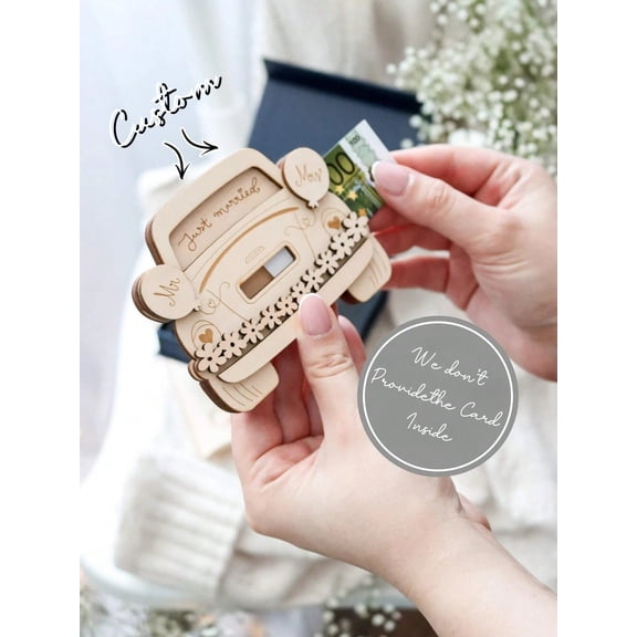 Handmade Wooden Wedding Gift Box, Money Gift for Couple, Custom Mr and Mrs, Rustic Keepsake Present