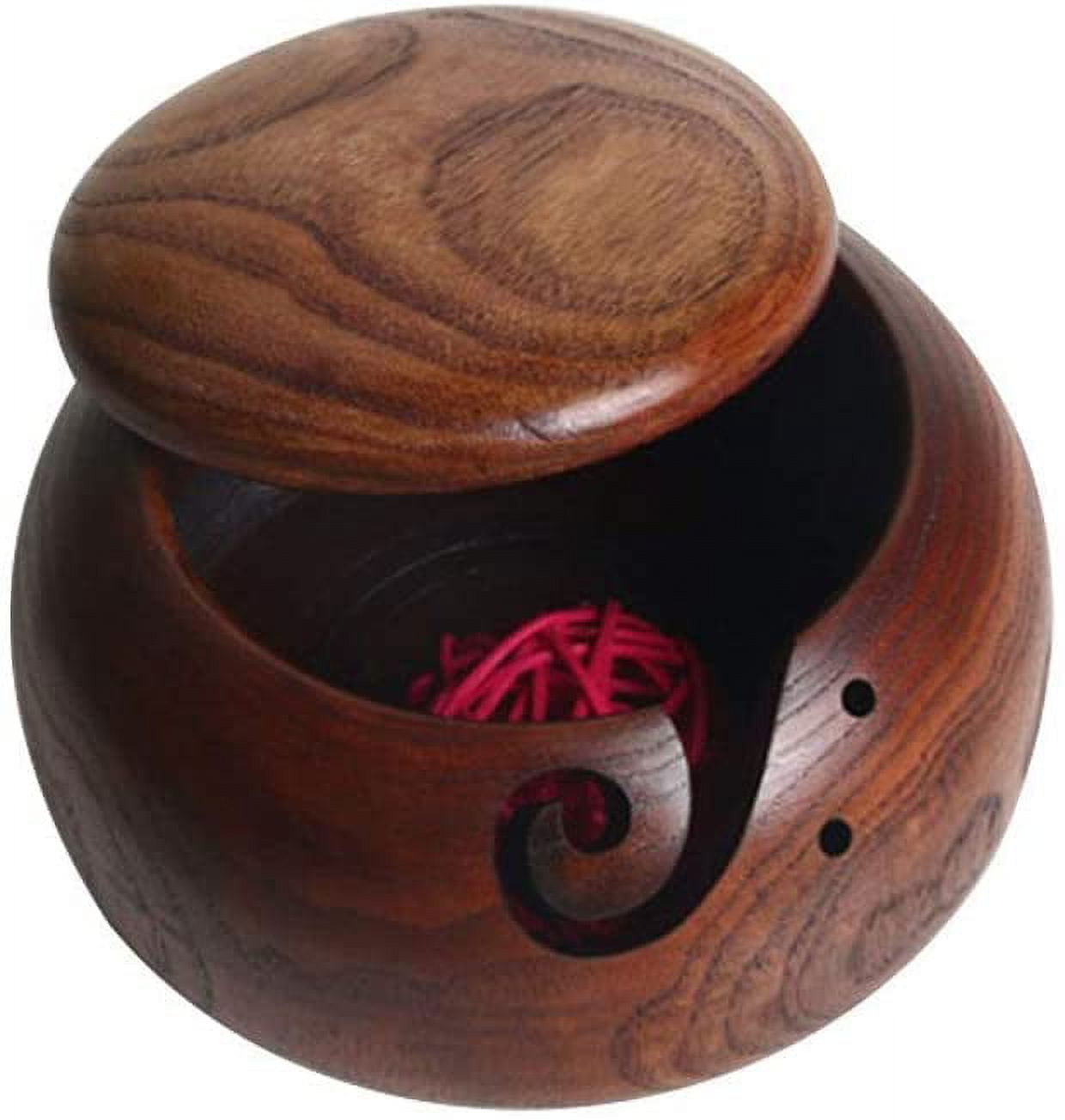 Large yarn bowl with lid. (11 inch diameter). By Earth a Wool and Fire.