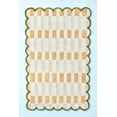 thumbnail image 1 of Handmade Wool Area Rug with Scalloped Edges, Modern Geometric Checkered Pattern, Soft Thick Carpet for Living Room Bedroom Kids Room, 10x14 ft, Gold, 1 of 4