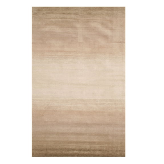 Handmade Wool Beige Transitional Stripe Horizon Rug