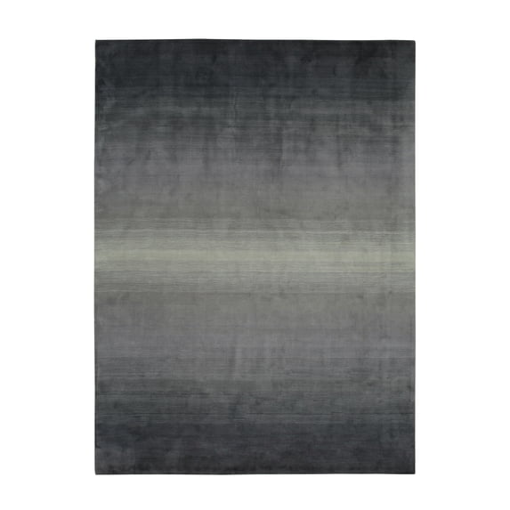 Handmade Wool Blue Transitional Stripe Horizon Rug