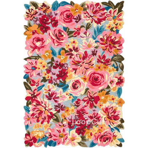 Avyay Rugs Handmade Wool Floral Area Rug – 6' x 9', Soft, Thick & Durable, Elegant Flower Garden Design for Living Room, Bedroom, Dining Room & Home Decor
