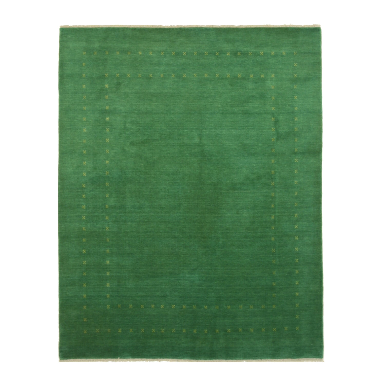 Handmade Green Wool 8' x 10' Traditional Area Rug