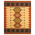 thumbnail image 1 of Handmade Wool Ivory Transitional Geometric Keysari Kilim Rug, 1 of 3