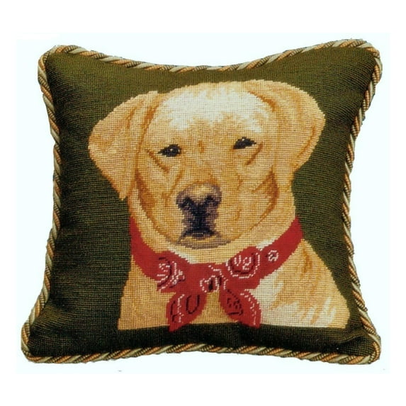 Handmade Wool Needlepoint Pillow Cover - Decorative Throw Cushion Cover - Vintage Floral Embroidery Design - Pillowcase for Sofa, Bed, or Chair - Rustic Home Decor