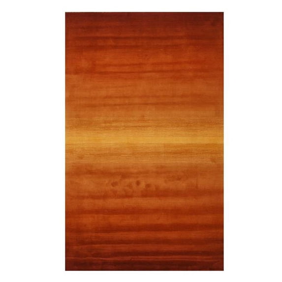 Handmade Wool Orange Transitional Solid Rug