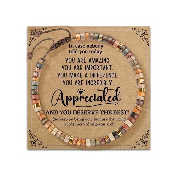 Handmade Woven Adjustable Bracelet with Greeting Card – Meaningful Gift for Birthdays, Anniversaries & Special Occasions