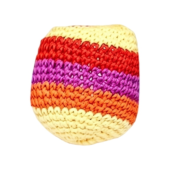 Handmade Woven Ball – Multicolor Footbag for Coordination Training, Portable Juggling Ball for Stress Relief, Indoor/Outdoor Toss & Catch Game for Adults, 1 Pc