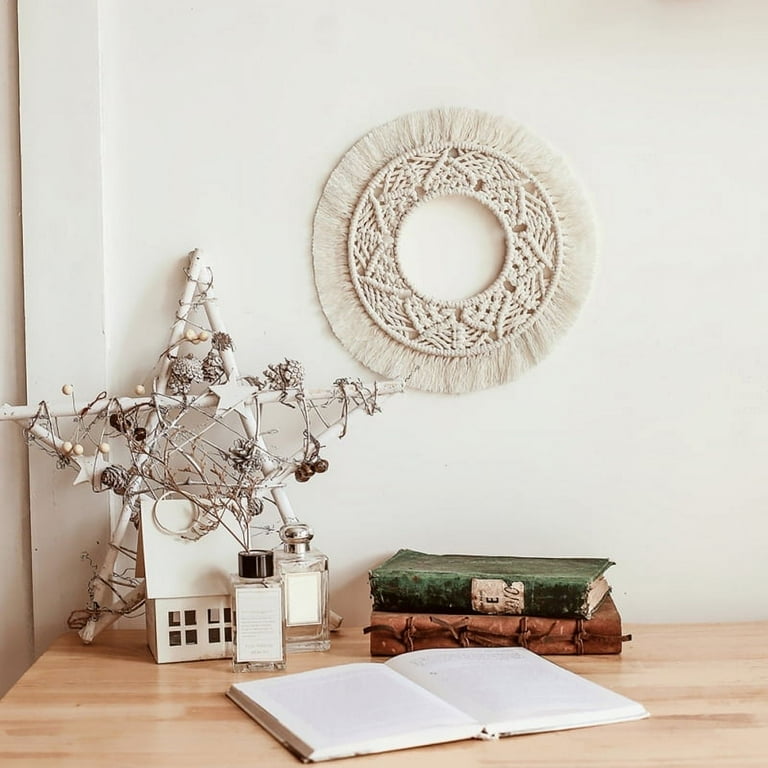 Handmade Woven Boho Wall Hanging Round Tapestry Blanket Wedding Home Decor Art