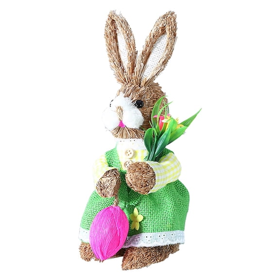 Handmade Woven Carrot Ornament Hugging Bunny Easter Decoration for Kids Children's Room Decor Heartfelt Spring Gift Emotion Keepsake