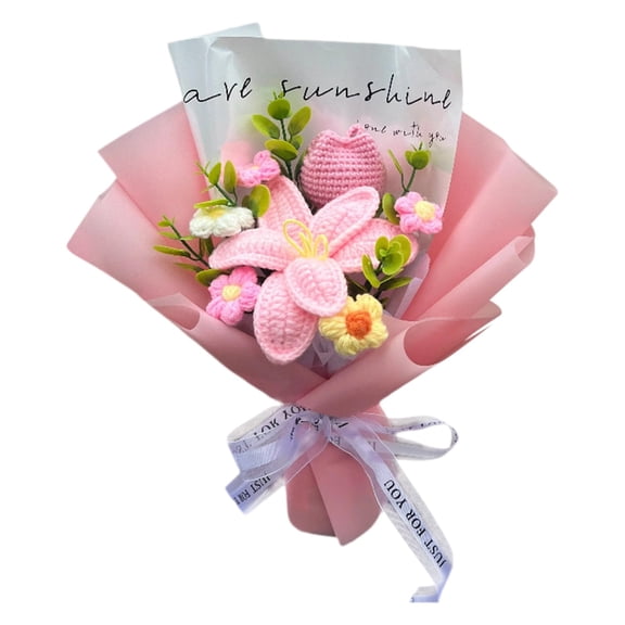 Handmade Woven Eternal Artificial Flower Bouquet For Home Table Decor Mother's Day Gift For Mom Wife
