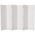thumbnail image 1 of Red Lantern 6 ft. Tall Woven Fiber Folding Screen - White - 6 Panel, 1 of 6
