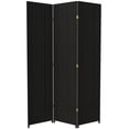 thumbnail image 1 of Red Lantern 7 ft. Tall Woven Fiber Folding Screen - Black - 3 Panel, 1 of 6