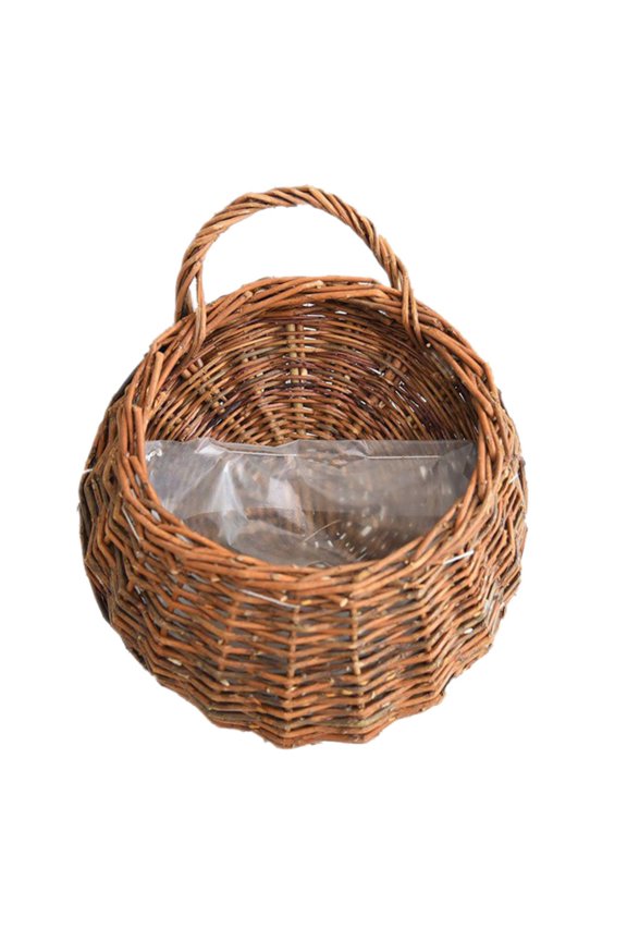 Handmade Woven Hanging Basket Natural Wicker Handed Storage Basket for Home Garden Wedding Wall Decorations