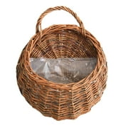 Handmade Woven Hanging Basket Natural Wicker Handed Storage Basket for Home Garden Wedding Wall Decorations