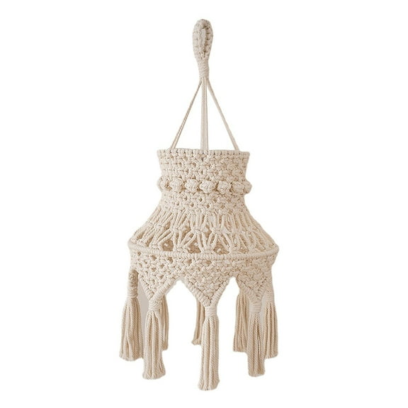 Handmade Woven Macrame Lamp Shade Boho Hanging Lampshade Light Cover Home Decor