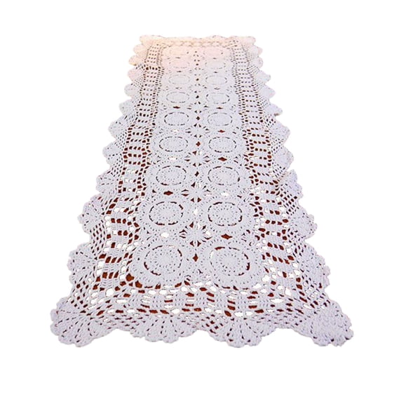Handmade Woven Mesh Table Runner, American Country Cotton Thread Tablecloth for Dining Table Sideboard, Table Scarfs, Valentines Table Runners, Rustic Table Runners, Quilted Table , 1 Table Runner