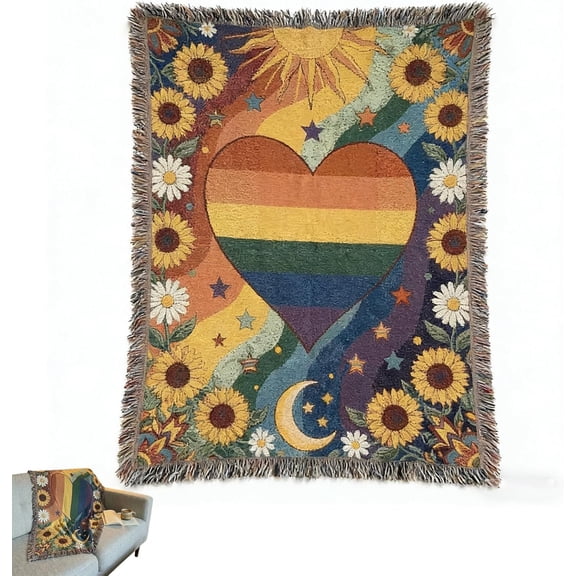 Handmade Woven Pride Blanket for Belonging, Visibility & Self-Expression