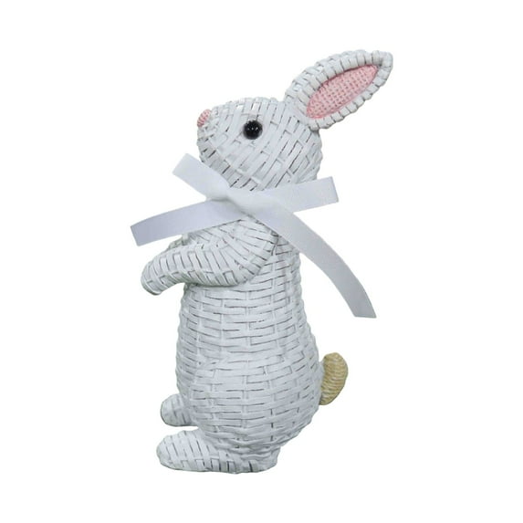 Handmade Woven Rattan Bunny Garden Statue Decoration,8" Easter Bunny Decoration, Easter Table Decor,Rabbit Statues,Suitable for Indoor, Outdoor, Home, Garden, Lawn Easter Spring Festival Bunny Decor