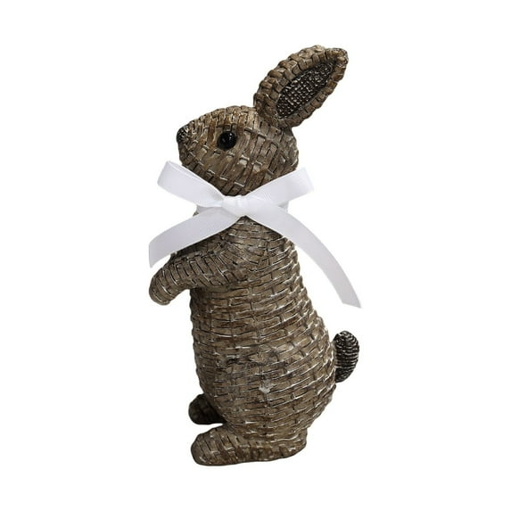 Handmade Woven Rattan Bunny Garden Statue Decoration,8" Easter Bunny Decoration, Easter Table Decor,Rabbit Statues,Suitable for Indoor, Outdoor, Home, Garden, Lawn Easter Spring Festival Bunny Decor
