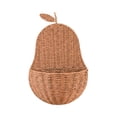 thumbnail image 1 of Handmade Woven Rattan Wall Mounted Storage Basket, Pocket Shape Design, Miscellaneous Organizer for Bathroom, Kitchen, or Entryway, Hanging Basket, 1 of 6