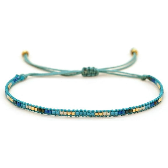 Handmade Woven Seed Bead Bracelet – Tiny Gemstone Beaded Jewelry, Boho Style Beaded Strand Bracelets, Summer Hawaii Bracelet Jewelry for Women and Men