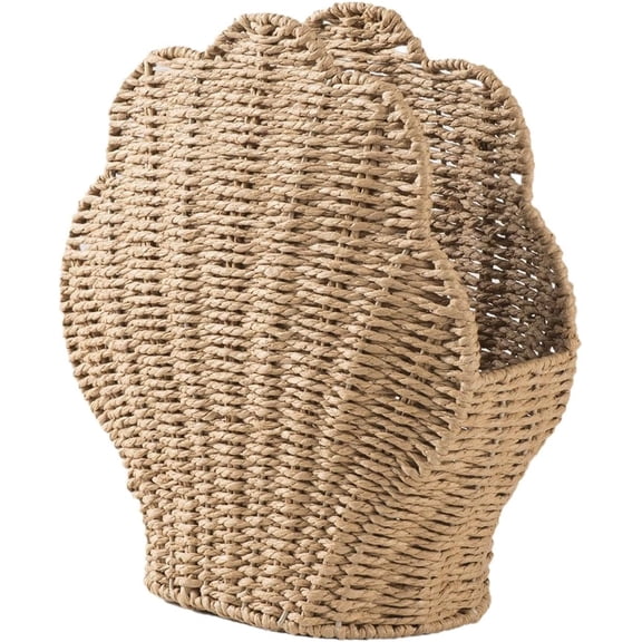 Handmade Woven Shell Shaped Basket, Handmade Paper Rope Organizer for Desktop, Large Capacity Decorative Bin for Home, Office